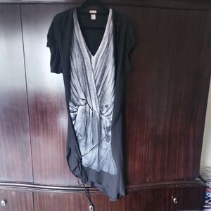 H&M Black and Gray Asymmetrical Dress